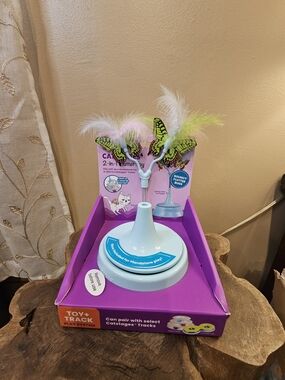 Catstages 2-in-1 Interactive Cat Teaser Toy and Multi-Color Feathers